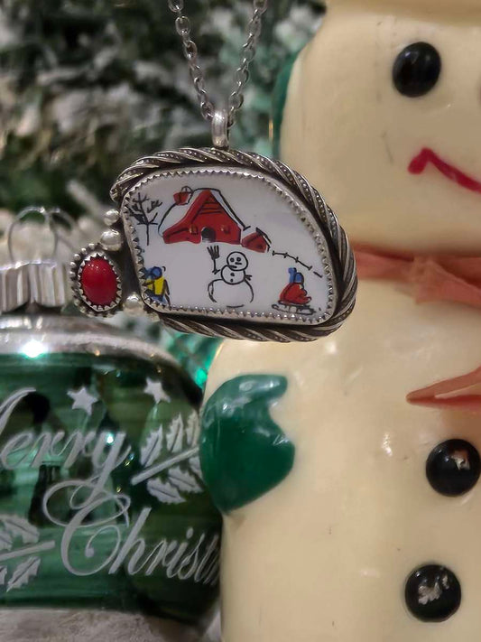 Snowman necklace